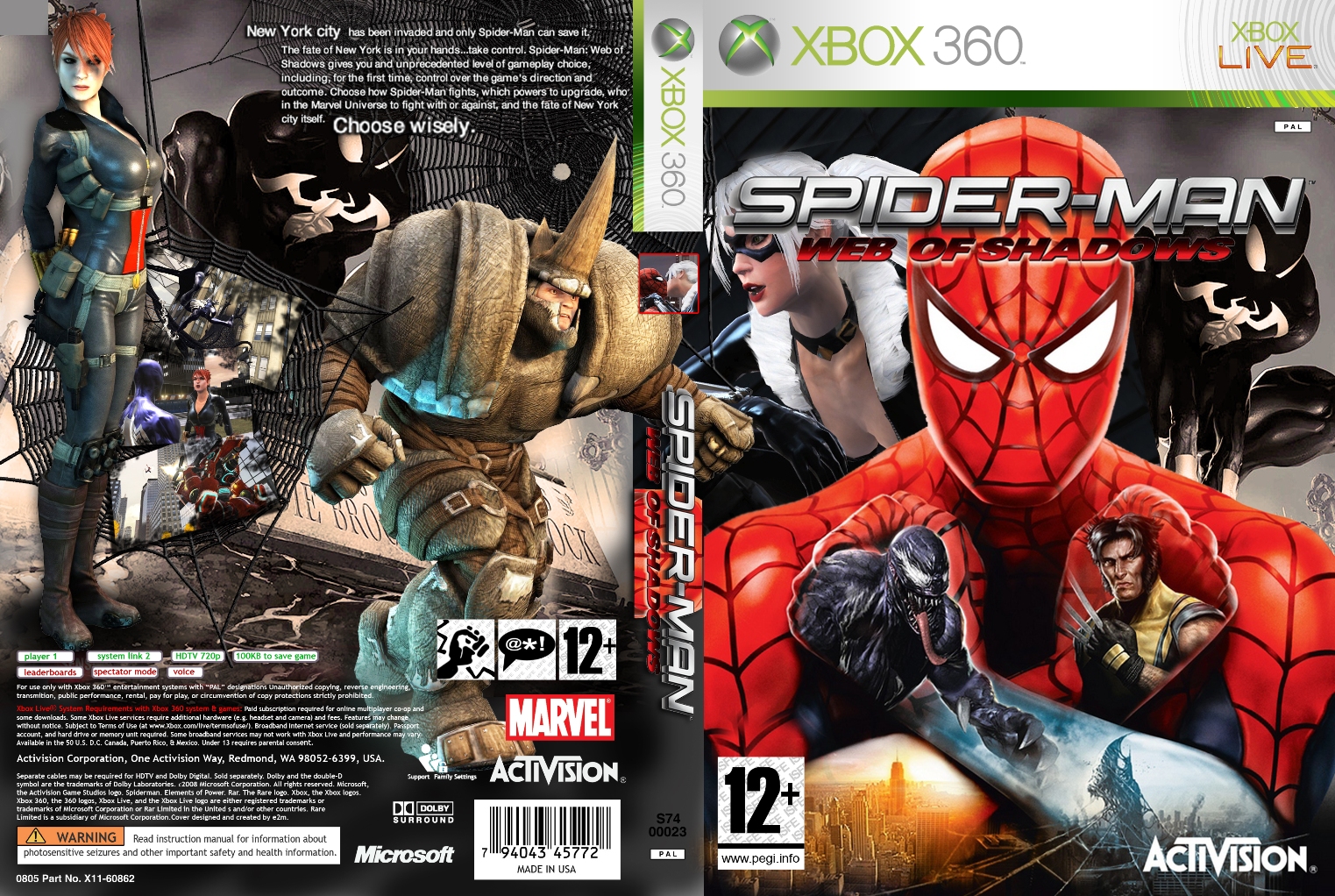 Web xbox 360. Игры на Икс бокс 360 человек паук. Spider man 3 Xbox 360 обложка. Spider man web of Shadows Xbox 360 диск. Spider man web of Shadow Xbox 360 обложка.